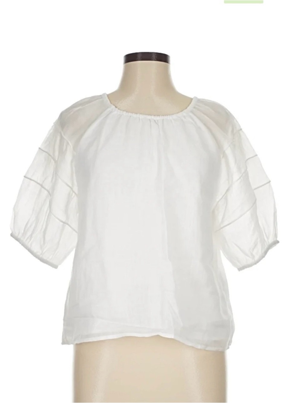 J. Crew like new Classic White Linen Women's Peasant Top